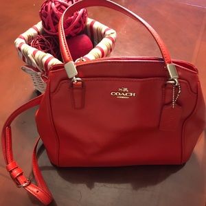 Red Coach Handbag 7” tall x 11 wide
